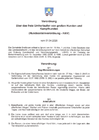 Hundeanleinverordnung der Gemeinde Breitbrunn