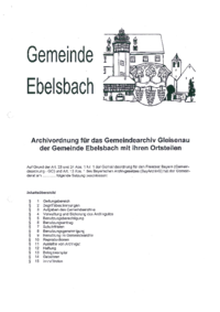 Archivordnung der Gemeinde