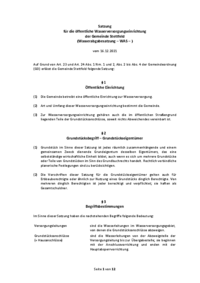 Wasserabgabesatzung