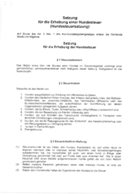 Hundesteuersatzung der Gemeinde Breitbrunn